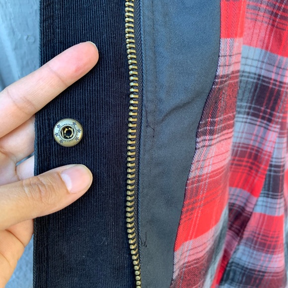 KAVU 100% cotton red flannel lined hooded jacket - Picture 8 of 16